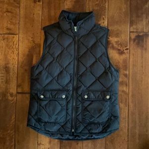 J CREW black puff vest
